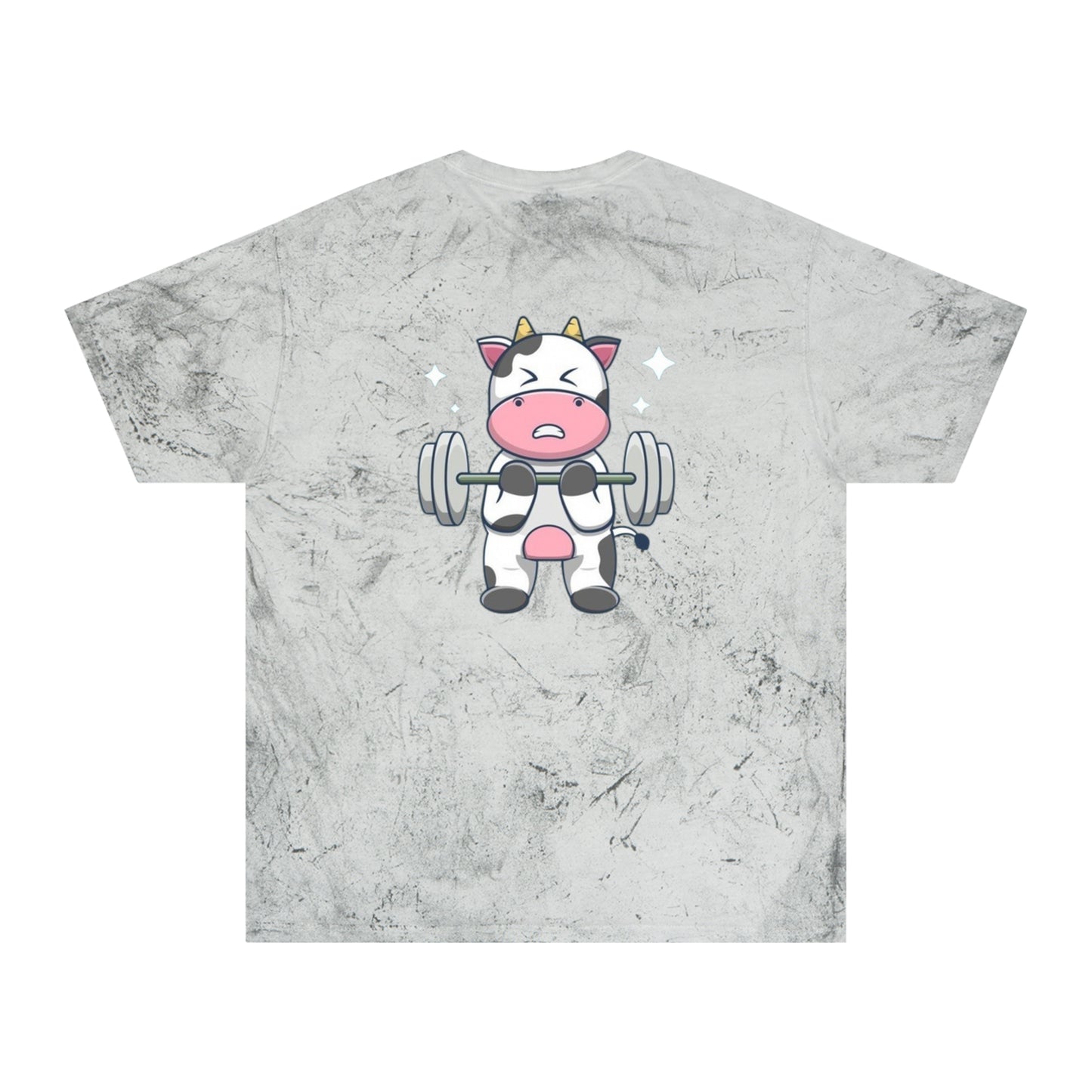 Camiseta de vaca levantando