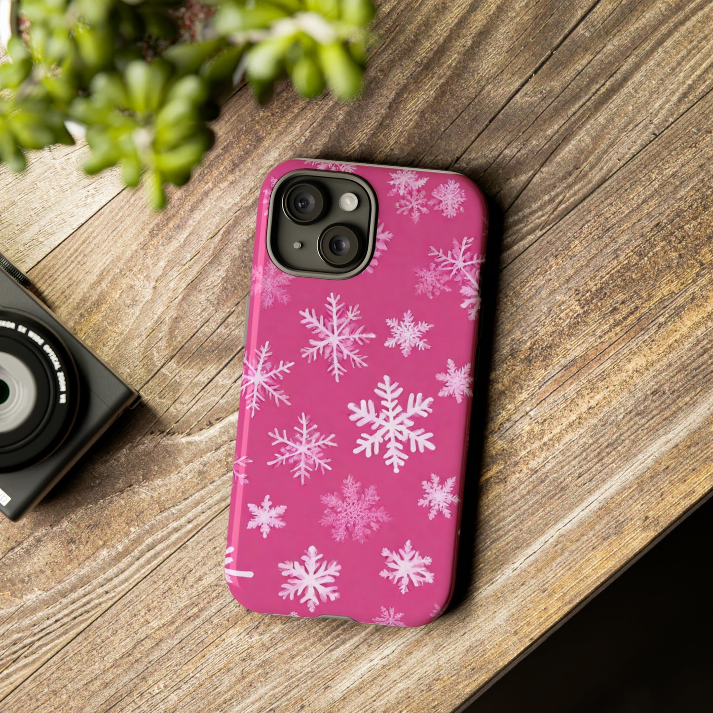 Estuche de copo de nieve rosa