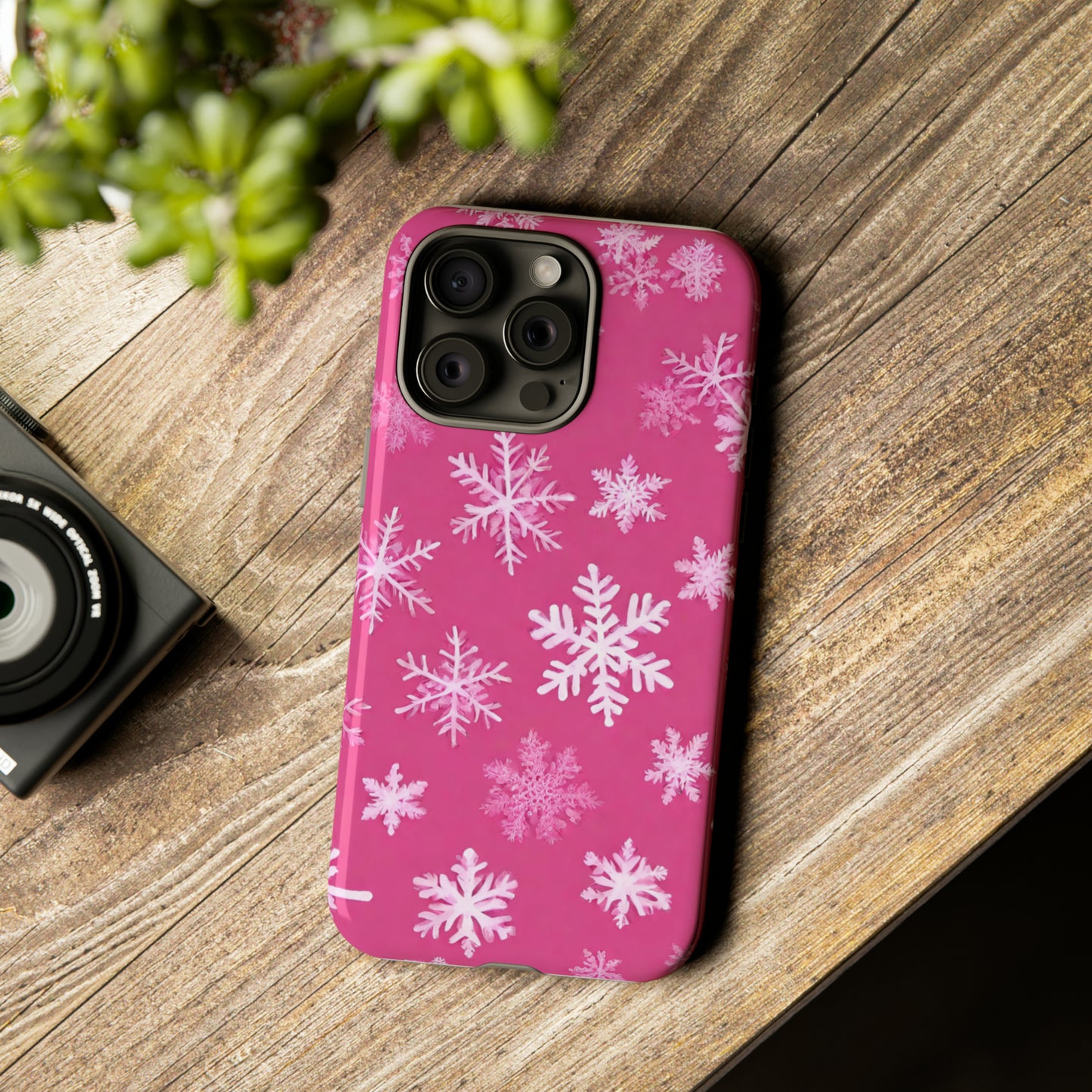 Estuche de copo de nieve rosa