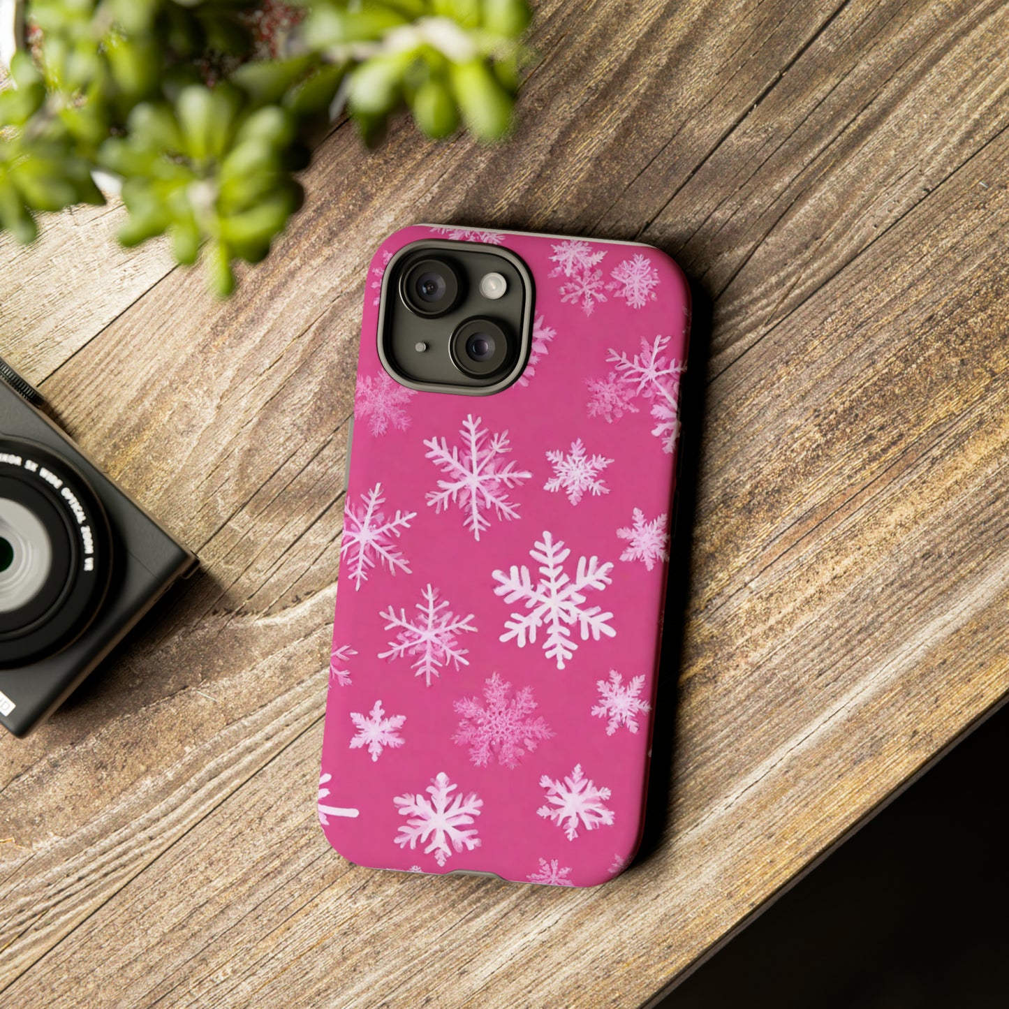 Estuche de copo de nieve rosa
