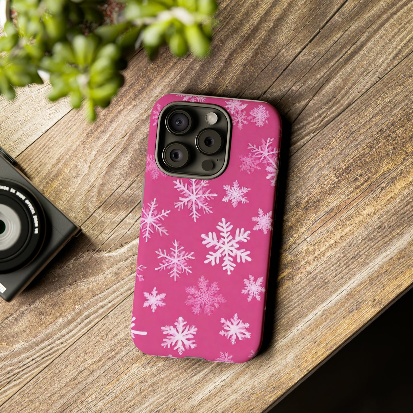 Estuche de copo de nieve rosa