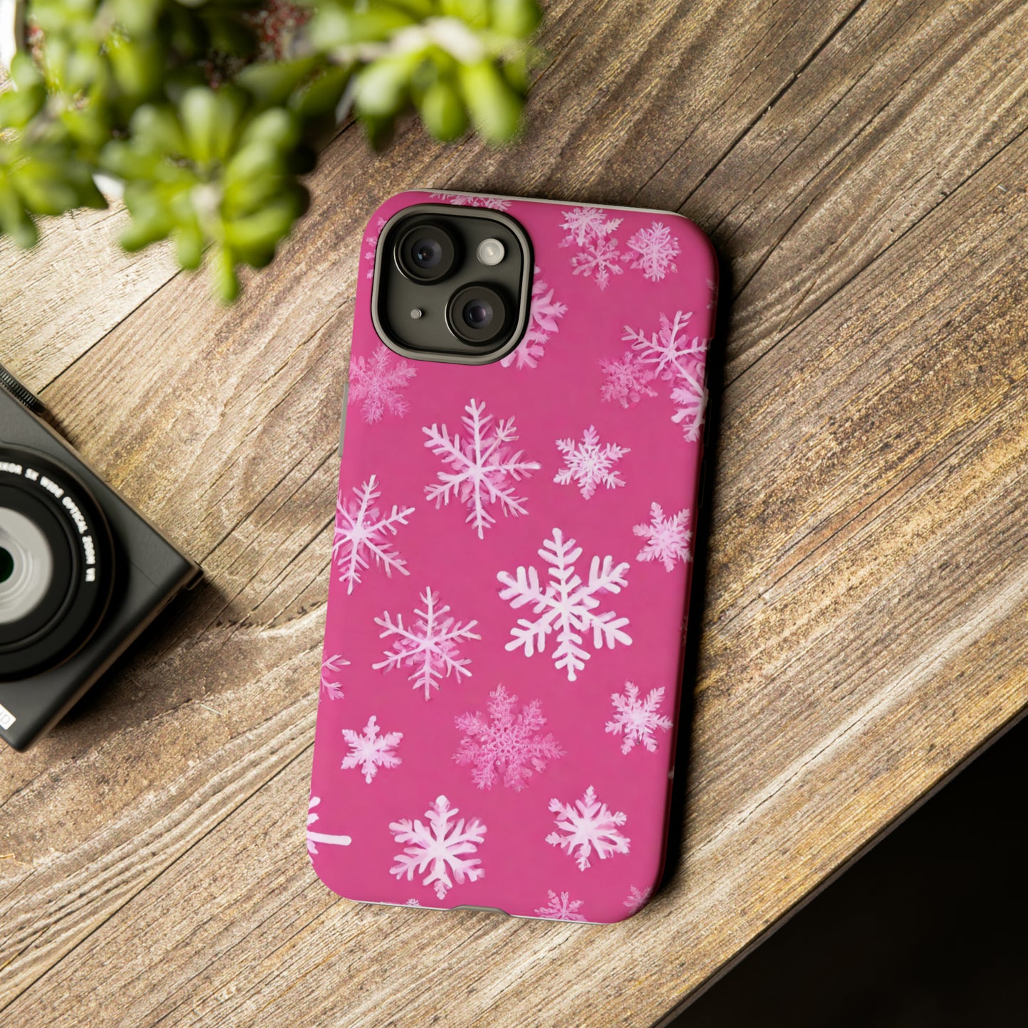 Estuche de copo de nieve rosa